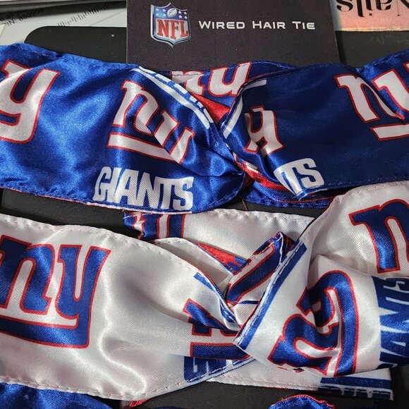 New York Giants 3 Piece Wired Hair Ties - Picture 4 of 6